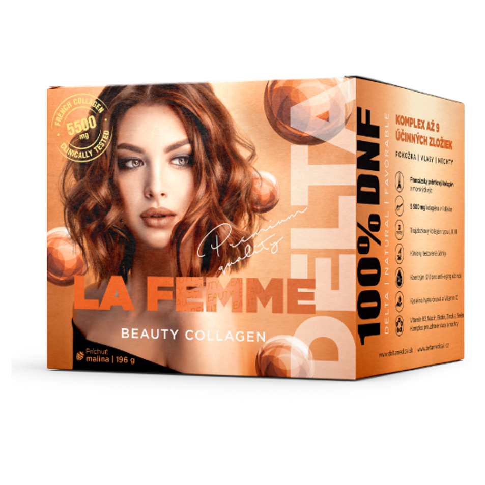 E-shop DELTA MEDICAL La Femme beauty collagen 5500 mg příchuť malina 196 g