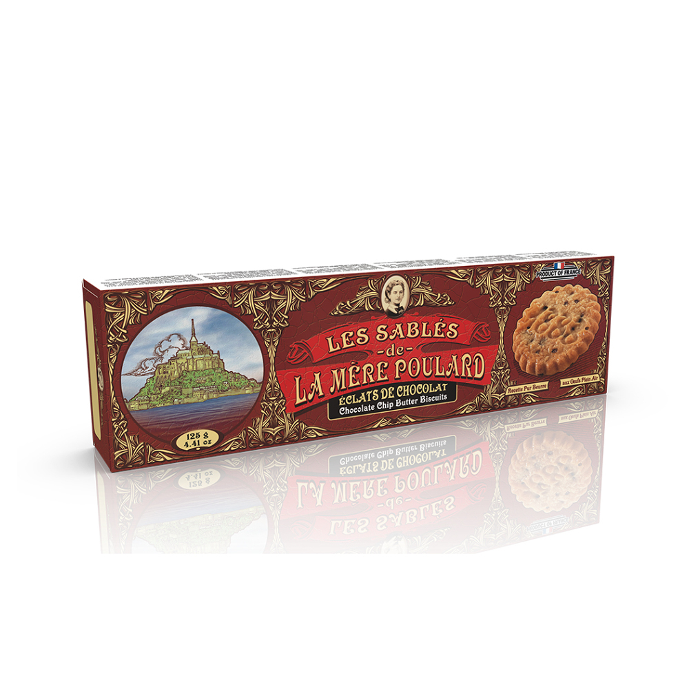 Levně LA MÉRE POULARD Chocolate chip butter biscuits máslové sušenky 125 g