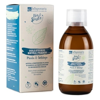 LA SAPONARIA Extra svěží ústní voda s mátou a zlatobýlem BIO 250 ml (Přírodní zubní hygiena) - Přírodní
