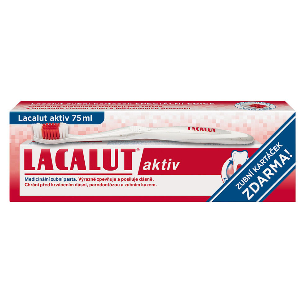 Levně LACALUT Aktiv Zubní pasta Speciální edice + kartáček 75 ml