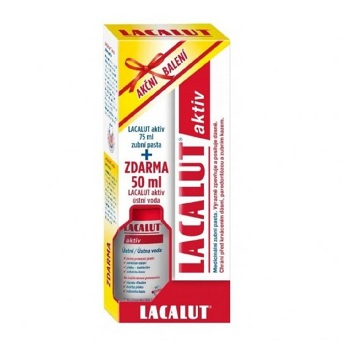 LACALUT Aktiv zubní pasta 75ml+ústní voda ZDARMA 50 ml
