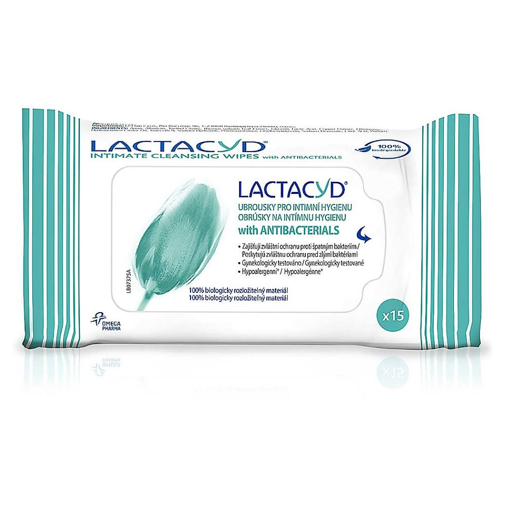 Levně LACTACYD Ubrousky pro intimní hygienu Antibakteriální 15 kusů