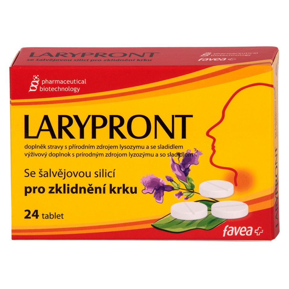 Levně FAVEA Larypront se šalvějovou silicí 24 tablet