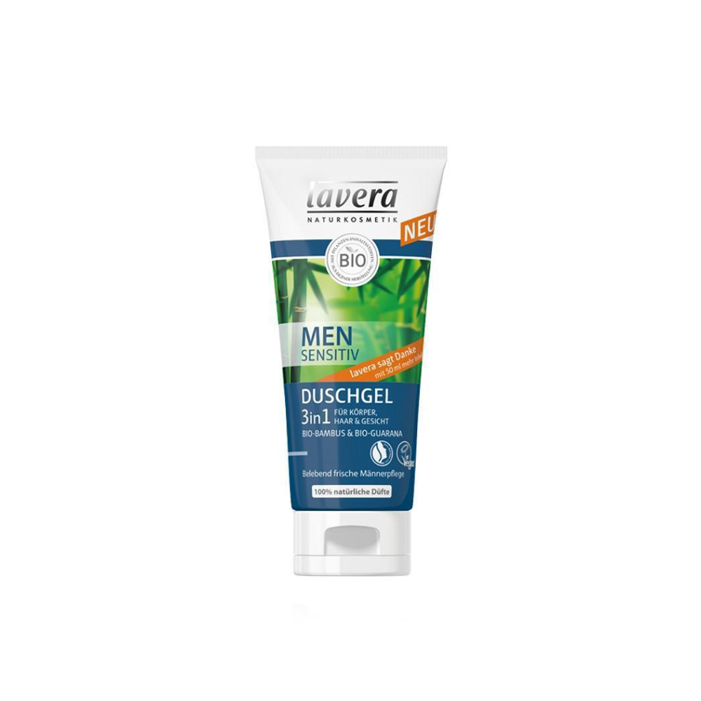 Levně LAVERA Men Sensitiv Vlasový&tělový šampon 3 v 1 Pro muže 200 ml