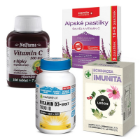 LÉKÁRNA.CZ Balíček imunita Echinacea 20 sáčků, Vitamín D3 a C 197 tablet, Alpské pastilky 20 kusů
