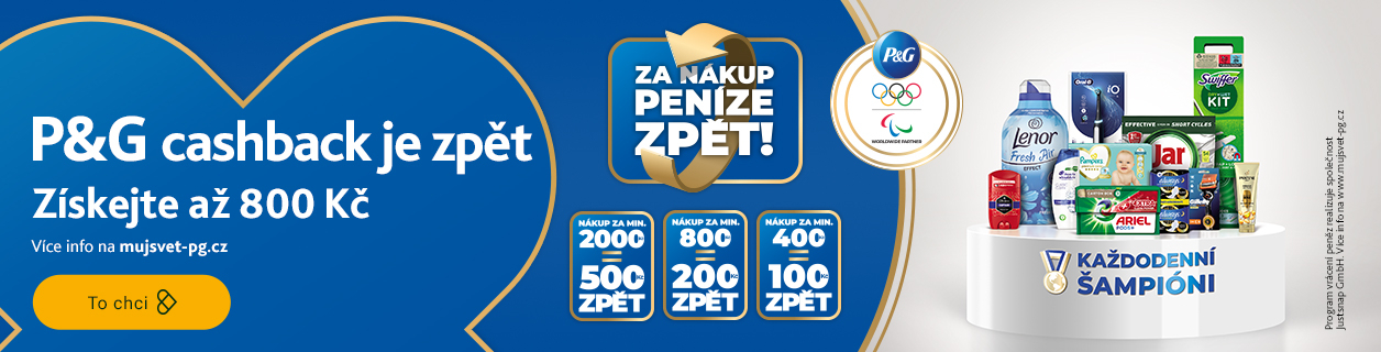 AŽ 800 Kč ZPĚT za nákup P&G