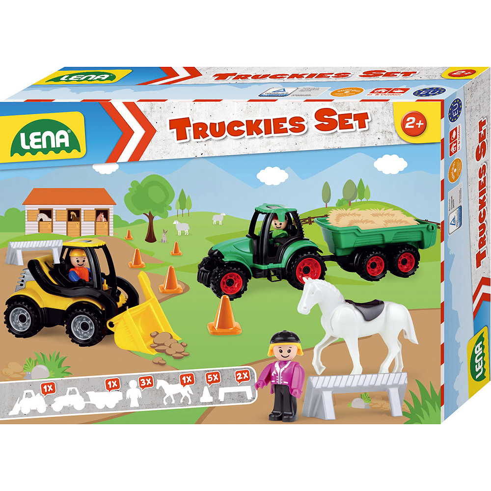 E-shop LENA Truckies set farma traktor s přívěsem, nakladač s doplňky