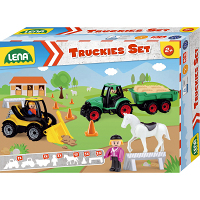 LENA Truckies set farma traktor s přívěsem, nakladač s doplňky