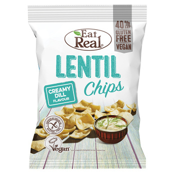 EAT REAL Lentil Chips s krémovým koprem 113 g BEZ lepku