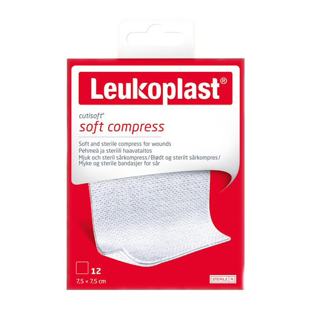 Leukoplast Cutisoft Soft Compress S 7,5 x 7,5 cm 12 ks