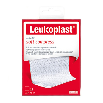 LEUKOPLAST Cutisoft Soft Compress S 7.5 x 7.5 cm 12 kusů (Krytí a hojení ran)