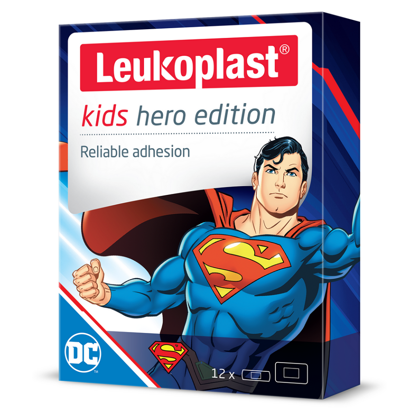 Levně LEUKOPLAST Kids HERO Superman náplast 2 velikosti 12 kusů