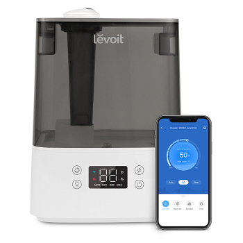 LEVOIT Classic 300S Smart chytrý zvlhčovač vzduchu šedý 6 litrů (Zvlhčovače vzduchu) - Ultrazvukové, Antialergické, Aromatické, Na vodní bázi