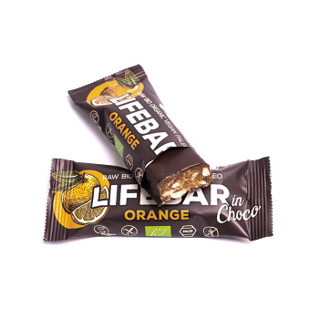 LIFEFOOD Lifebar InChoco tyčinka pomeranč RAW BIO 40 g