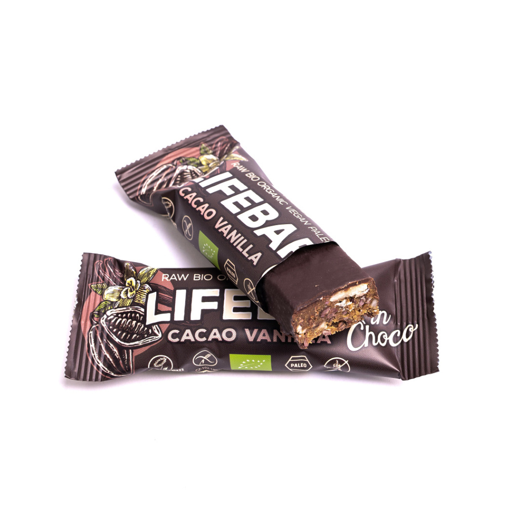 E-shop LIFEFOOD Lifebar InChoco tyčinka vanilková s kakaovými boby RAW BIO 40 g