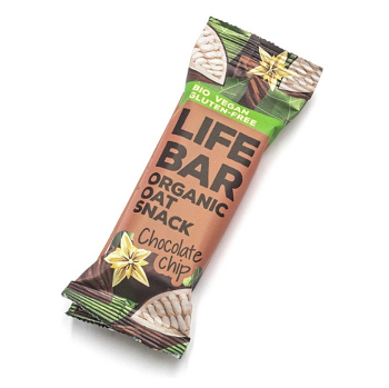 LIFEFOOD Lifebar Oat snack s kousky čokolády BIO 40 g