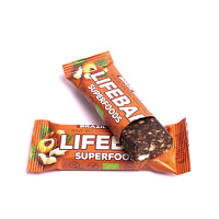 LIFEFOOD Lifebar Superfoods tyčinka s guaranou a para ořechy RAW BIO 47 g