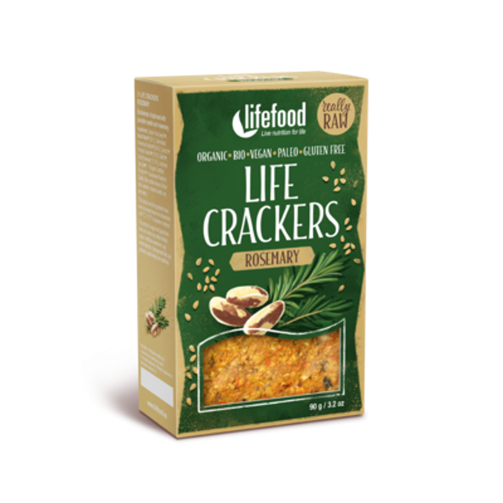 E-shop LIFEFOOD Life crackers rozmarýnové RAW BIO 90 g