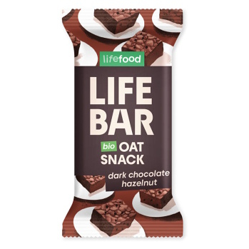 LIFEFOOD Lifebar Oat snack s lískovými oříšky a čokoládou BIO 40 g