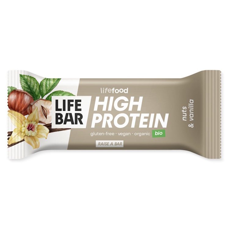 E-shop LIFEFOOD Lifebar Protein tyčinka oříšková s vanilkou BIO 40 g