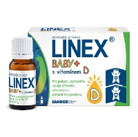 LINEX Baby+ s vitamínem D 8 ml, probiotika pro děti od narození