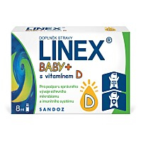LINEX Baby+ s vitamínem D 8 ml, probiotika pro děti od narození