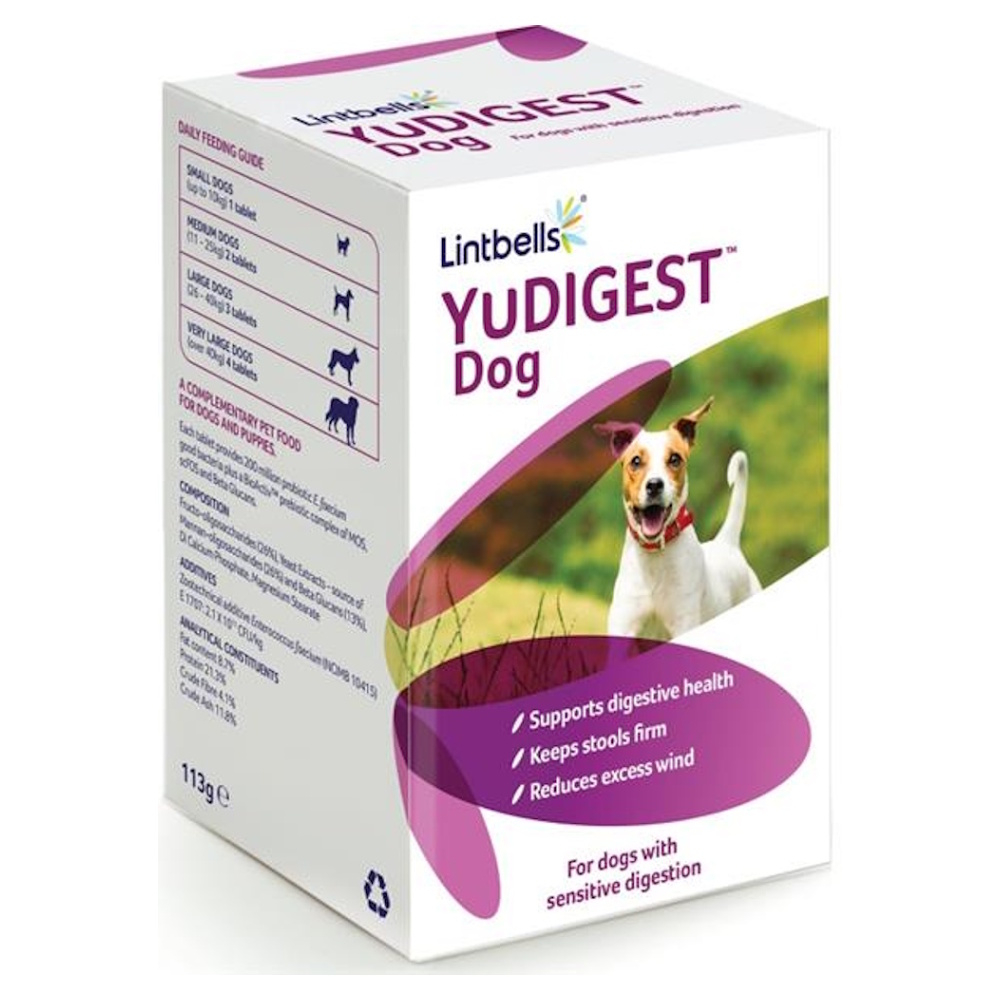 Levně LINTBELLS Yudigest žvýkací tablety s probiotiky pro psy 120 tablet