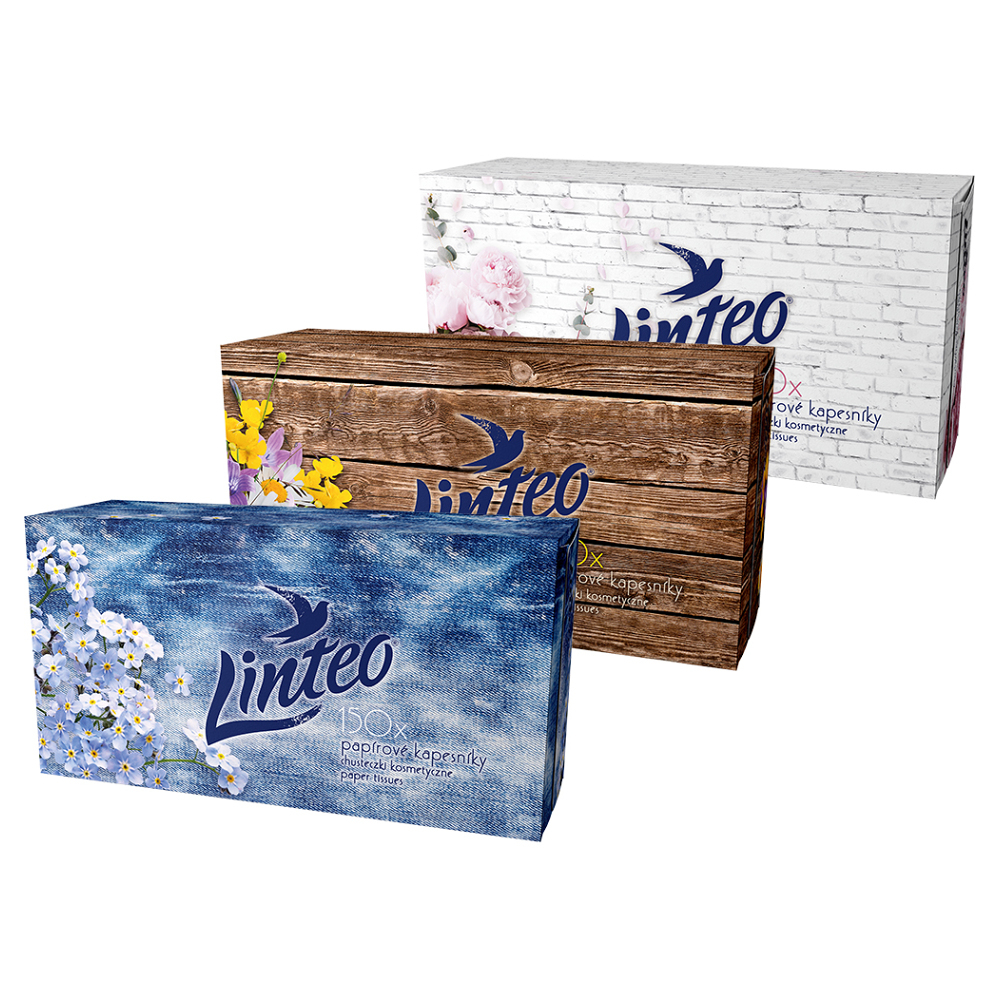 Levně LINTEO Satin Papírové kapesníky 2-vrstvé Box 150 ks