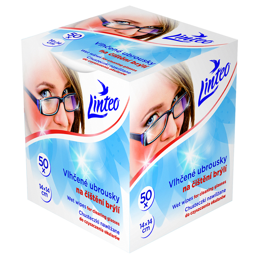 E-shop LINTEO Vlhčené ubrousky na čištění brýlí 50 ks