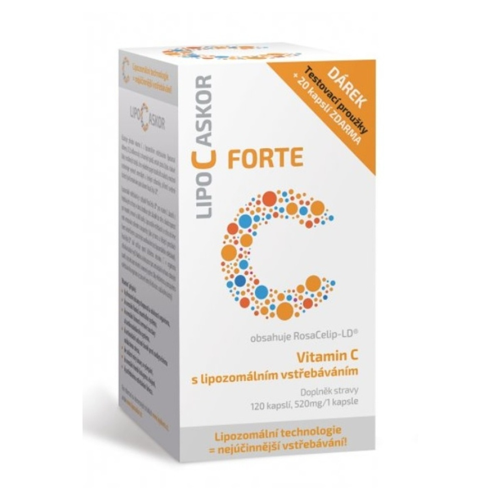 Levně LIPO C ASKOR Forte vitamin C 520 mg 120 kapslí