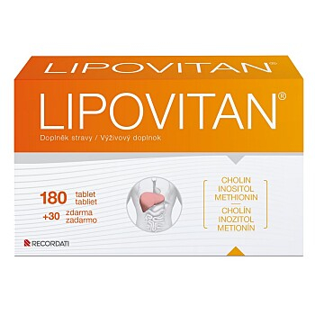 LIPOVITAN 180 + 30 tablet ZDARMA (Detoxikace jater, očista jater)