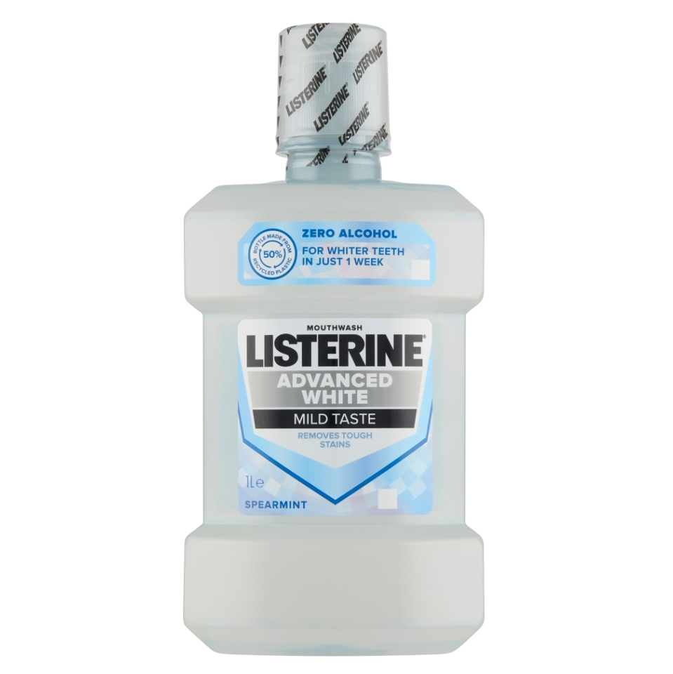 LISTERINE Advanced White Mild Taste Spearmint ústní voda 1l