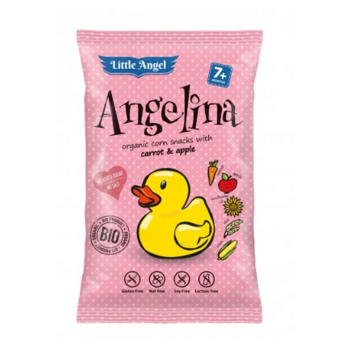 LITTLE ANGEL Angelina kukuřičný snack mrkev a jablko BIO 4x 15 g