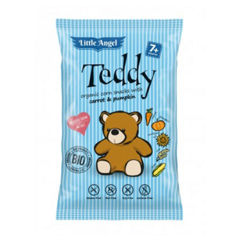LITTLE ANGEL Teddy kukuřičný snack mrkev a dýně BIO 4x 15 g