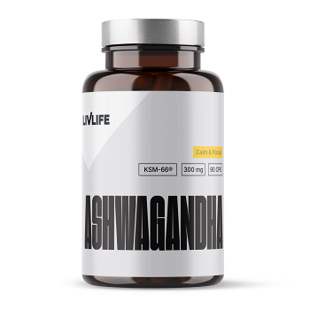 LIVLIFE Ashwagandha KSM-66 300 mg 90 kapslí (Adaptogeny) - Jednosložkové