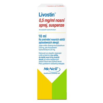 LIVOSTIN Suspenze ve spreji 5 mg 10 ml, expirace 31.12.2022