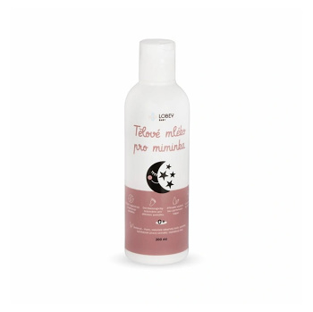 LOBEY Tělové mléko pro miminka 200 ml (Přírodní dětská kosmetika) - Zklidňující, Regenerační, Hydratační, Zvláčňující, Přírodní