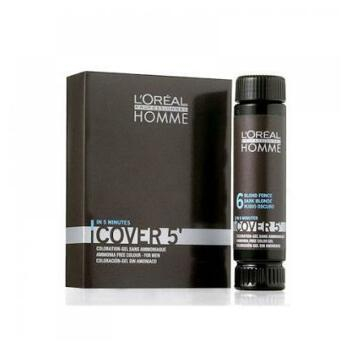 L'ORÉAL Homme Cover 5' Gelová barva na vlasy Středně hnědá 3x50 ml