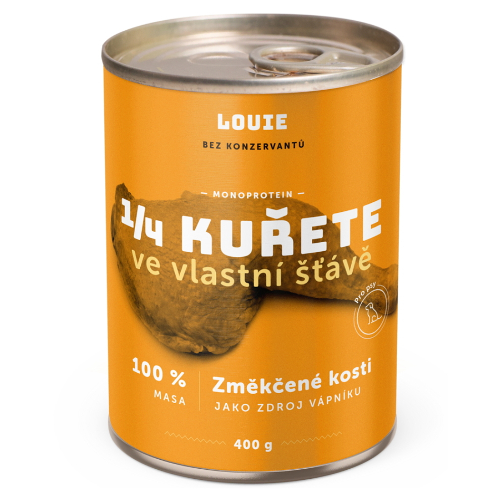 Levně LOUIE 1/4 kuřete konzerva pro psy 400 g