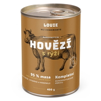 LOUIE Hovězí s rýží konzerva pro psy 400 g