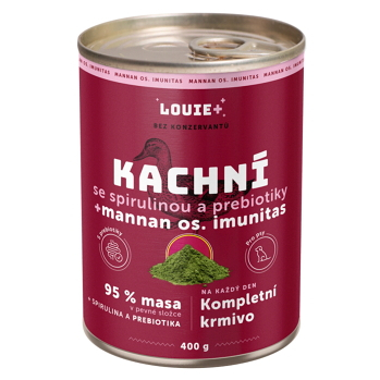 LOUIE Kachna spirulina a prebiotika konzerva pro psy 400 g (Konzervy pro psy) - Monoproteinové