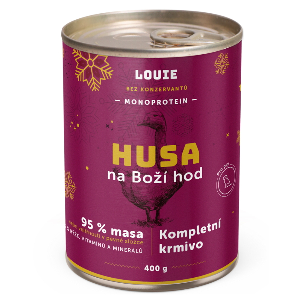 LOUIE Konzerva pro psy Husa na boží hod 400 g