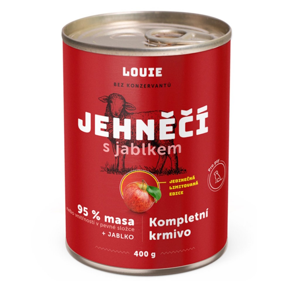 LOUIE Konzerva pro psy jehněčí s jablky 400 g