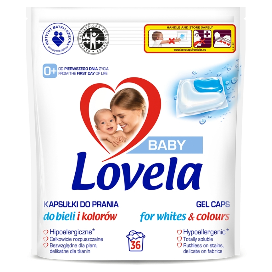 E-shop LOVELA Baby Gelové kapsle na praní na bílé i barevné prádlo 36 praní 781,2 g