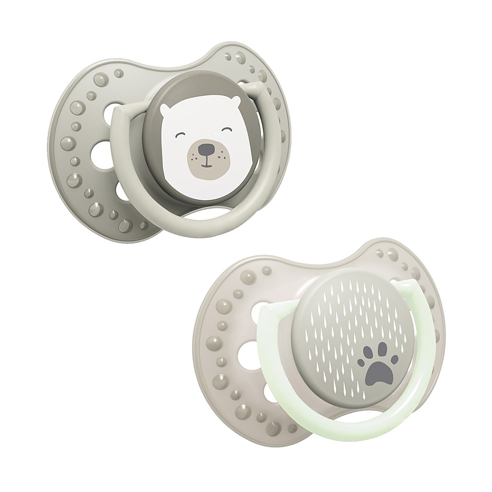 LOVI Dudlík svítící silikonový dynamický BUDDY BEAR 0-6m 2ks