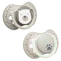 LOVI Dudlík silikonový dynamický buddy bear 0-6m 2 kusy