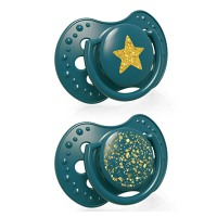 LOVI Dudlík silikonový dynamický Stardust 6-18 měsíců zelený 2 kusy