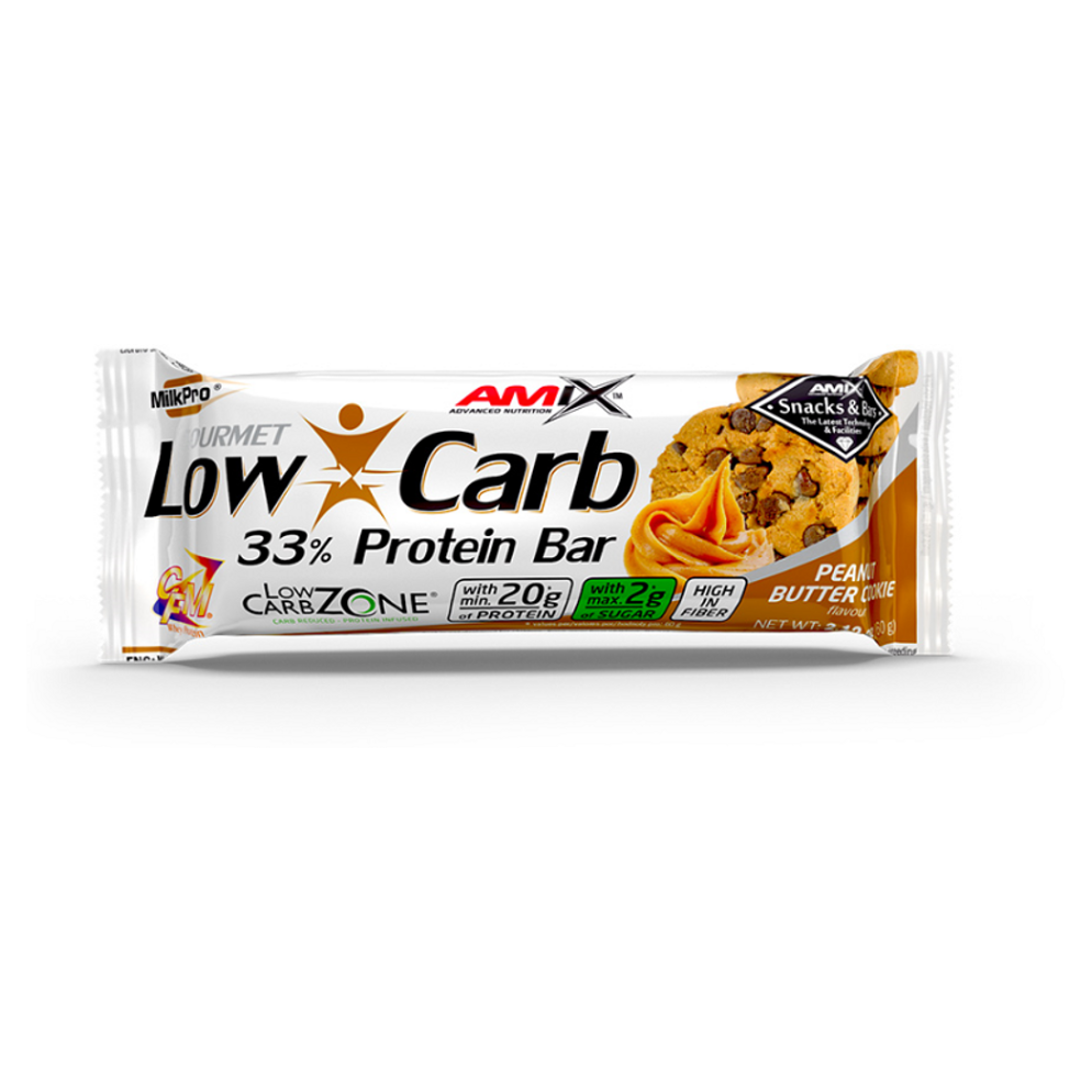Levně AMIX Low carb 33% protein bar arašídové máslo a cookie tyčinka 60 g