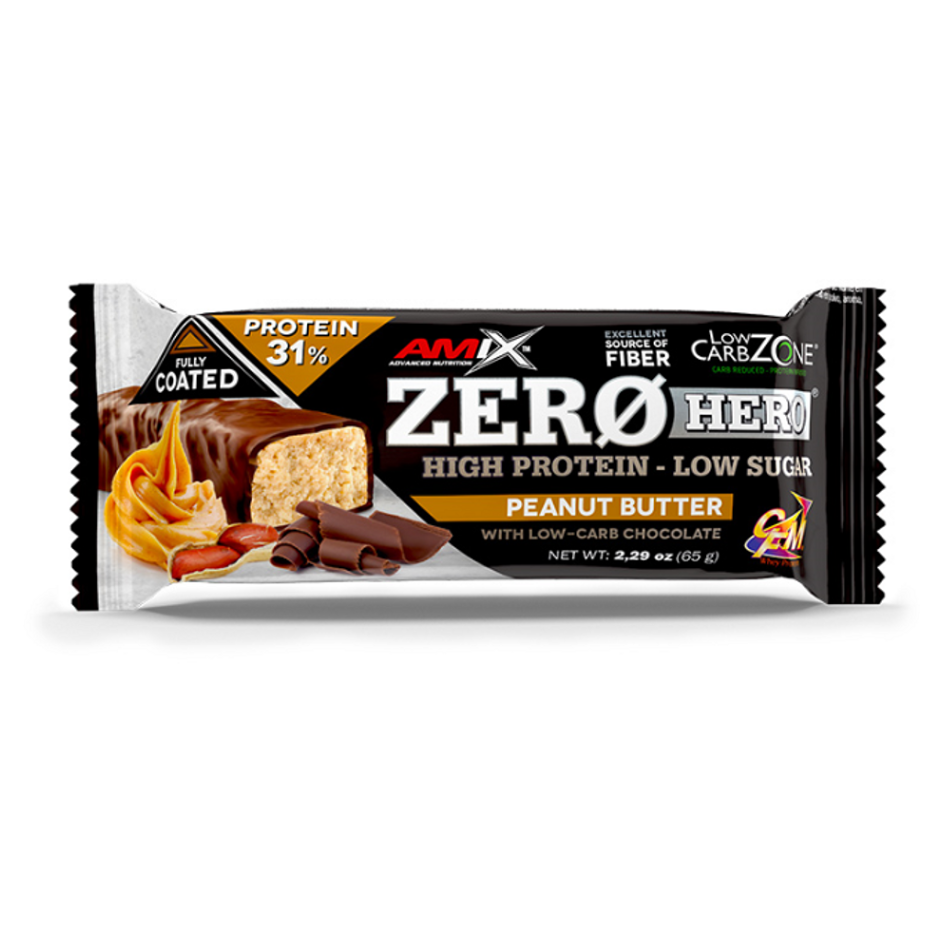 Levně AMIX Zero hero 31% protein bar arašídové máslo proteinová tyčinka 65 g