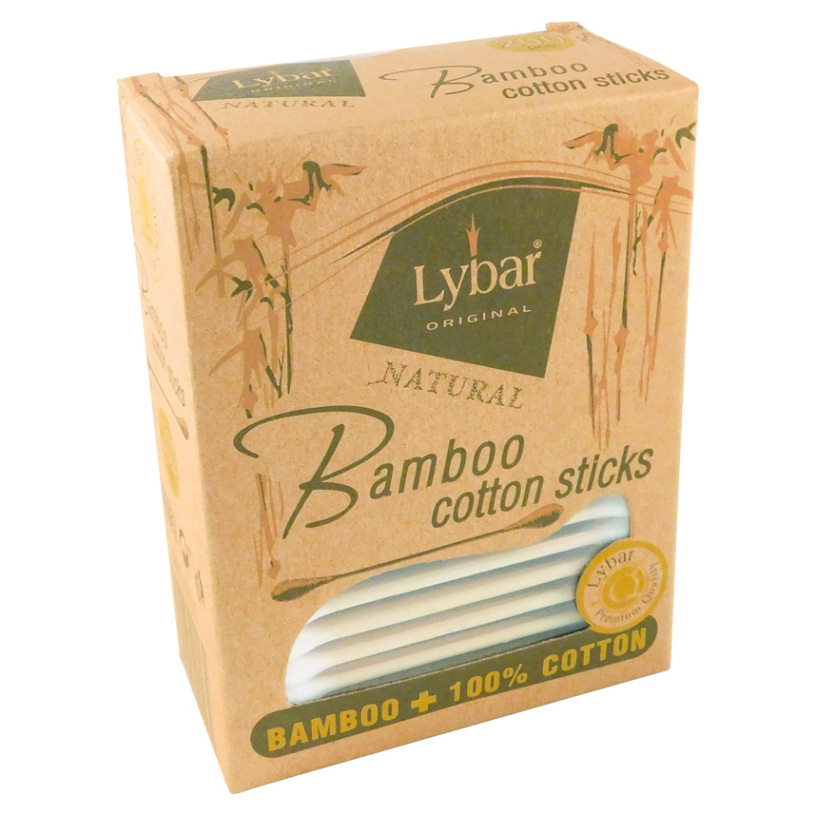 Levně LYBAR Natural bamboo vatové tyčinky krabička 200 kusů